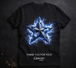 Electric Energy Star Shirt | Blue Lightning Graphic Tee | Bold Streetwear T-Shirt | Unisex Graphic Tee