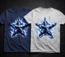 Electric Energy Star Shirt | Blue Lightning Graphic Tee | Bold Streetwear T-Shirt | Unisex Graphic Tee